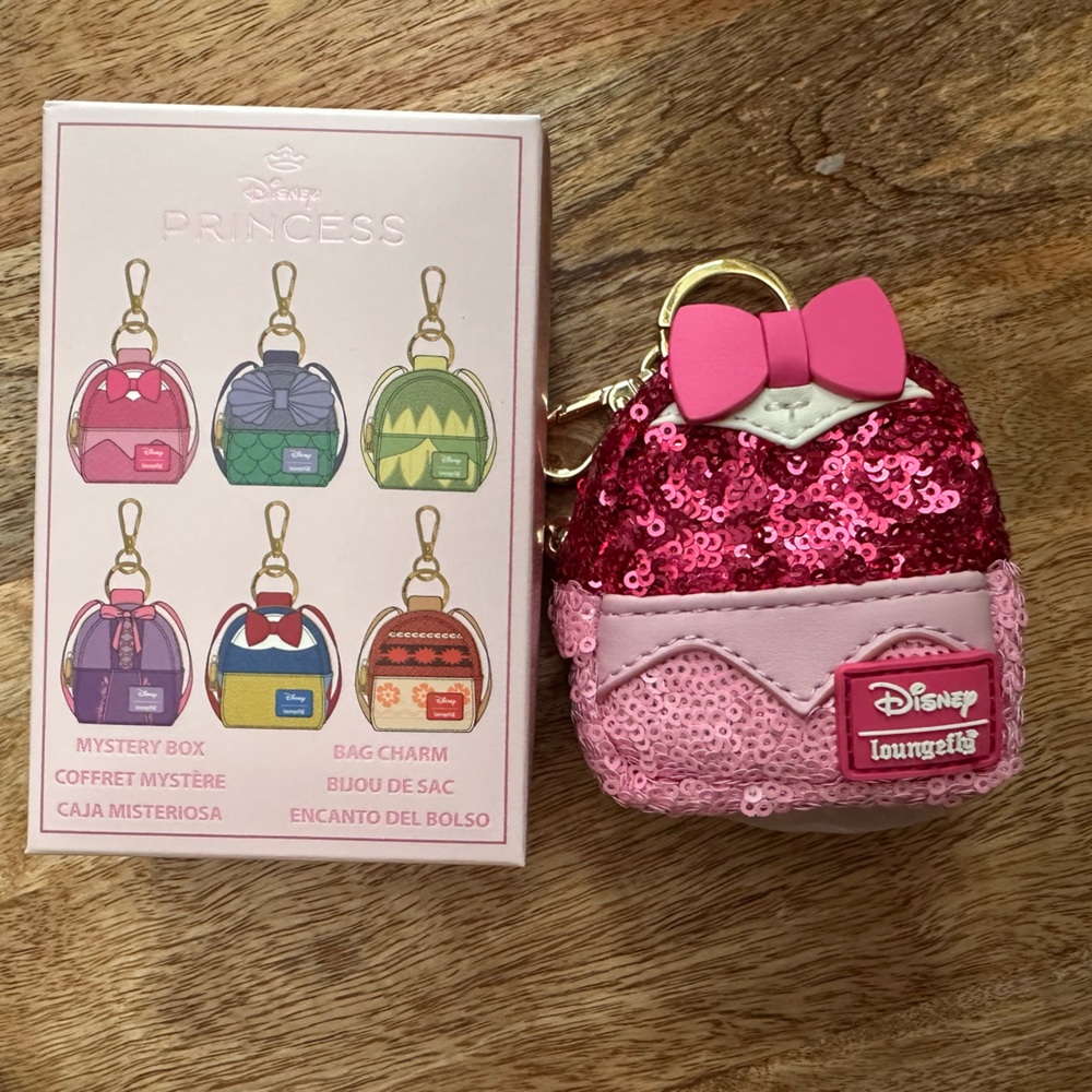 Loungefly Pink Sequin keychain Bag Charm